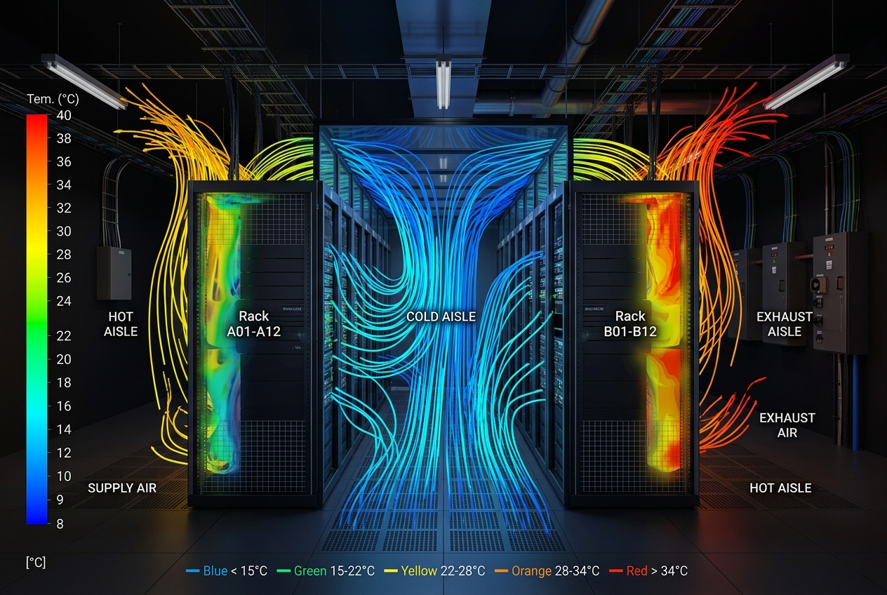 Data Center Rack Hotspots Thermal Plot